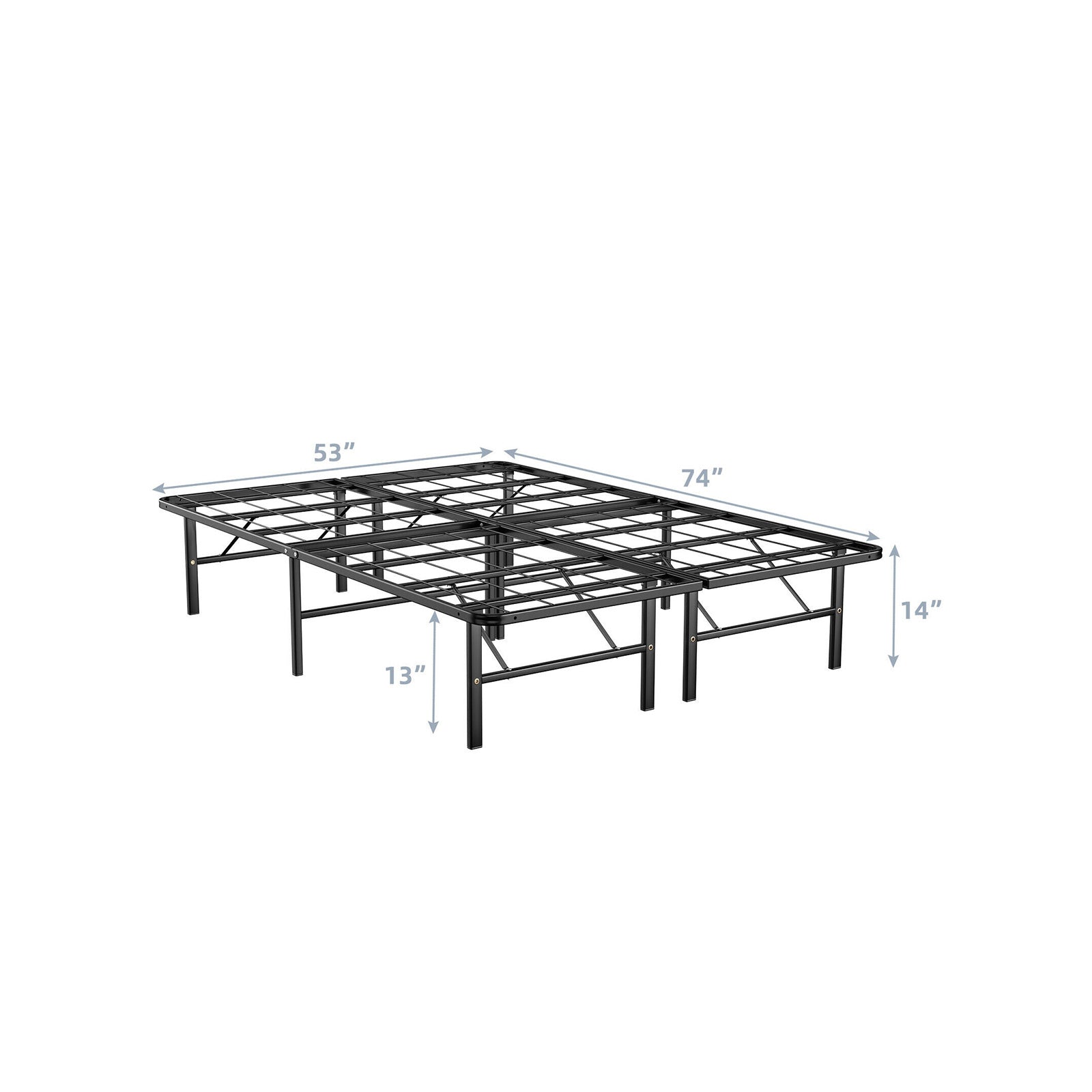 Foldable Metal Platform Bed, Full Size, Tool-Free Assembly, Black Simple Bed Frame at Gallery Canada