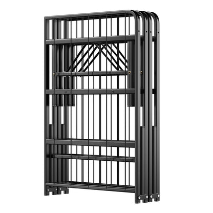 Queen Size Foldable Metal Platform Bed, Tool-Free Assembly, Black Simple Bed Frame at Gallery Canada