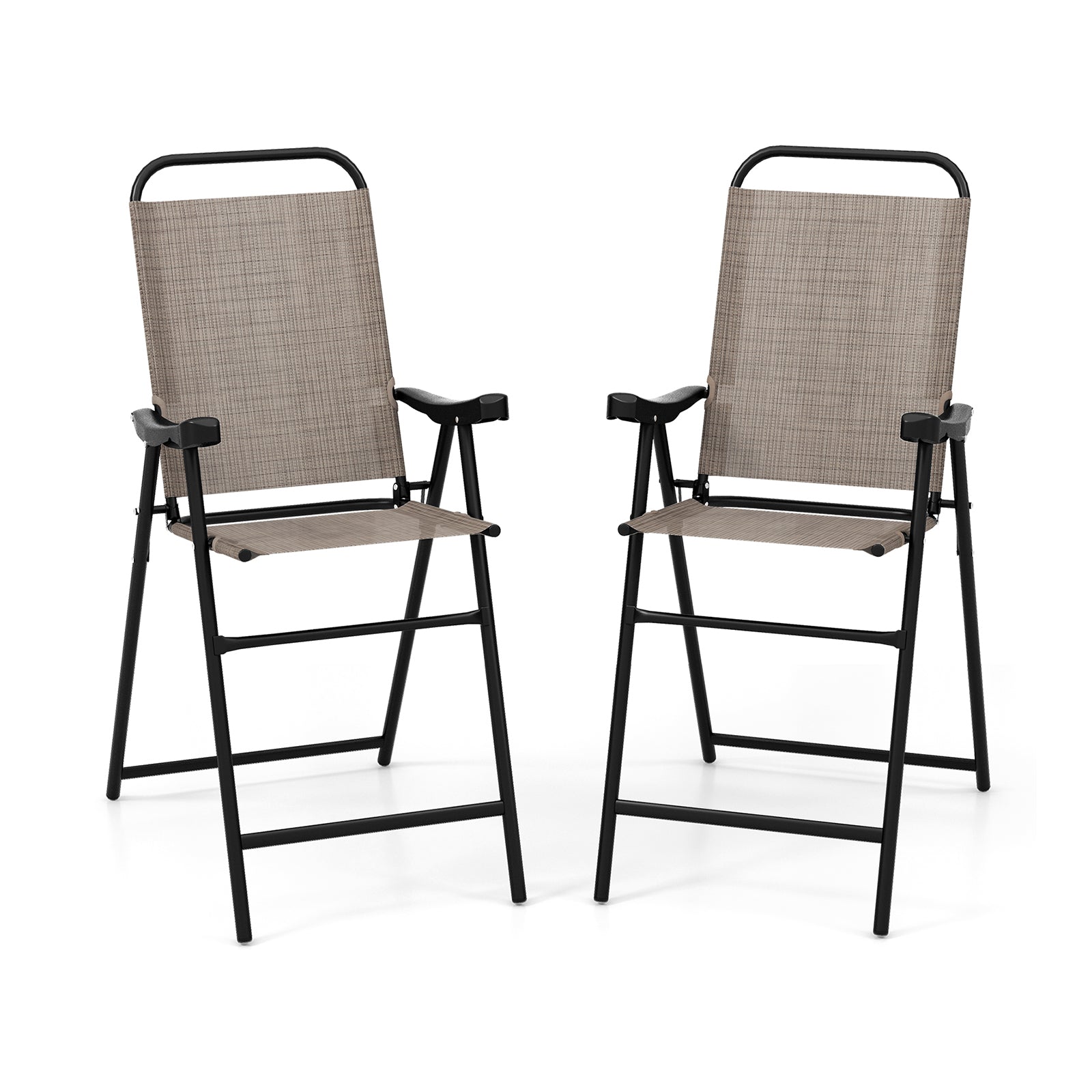 Patio Folding Bar Stool Set, Metal Frame With Footrest, Coffee Patio Bar Furniture at Gallery Canada