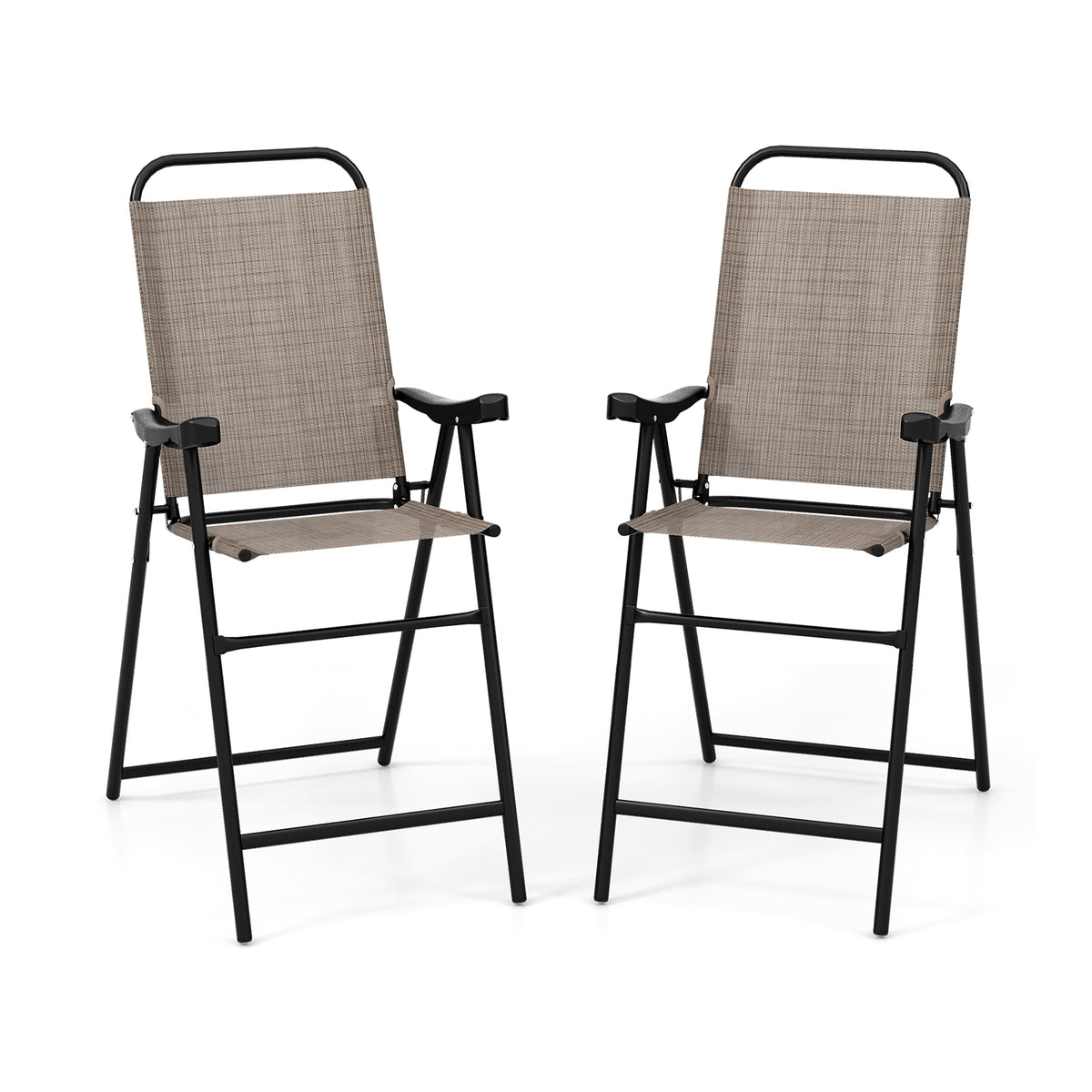 Patio Folding Bar Stool Set, Metal Frame With Footrest, Coffee Patio Bar Furniture at Gallery Canada