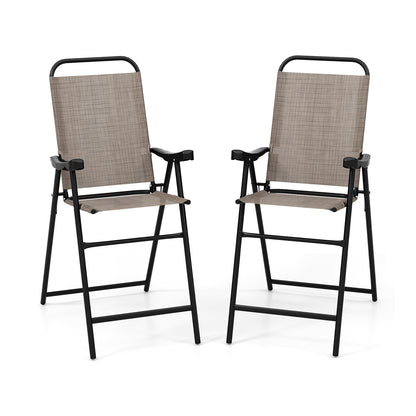 Patio Folding Bar Stool Set, Metal Frame With Footrest, Coffee Patio Bar Furniture at Gallery Canada