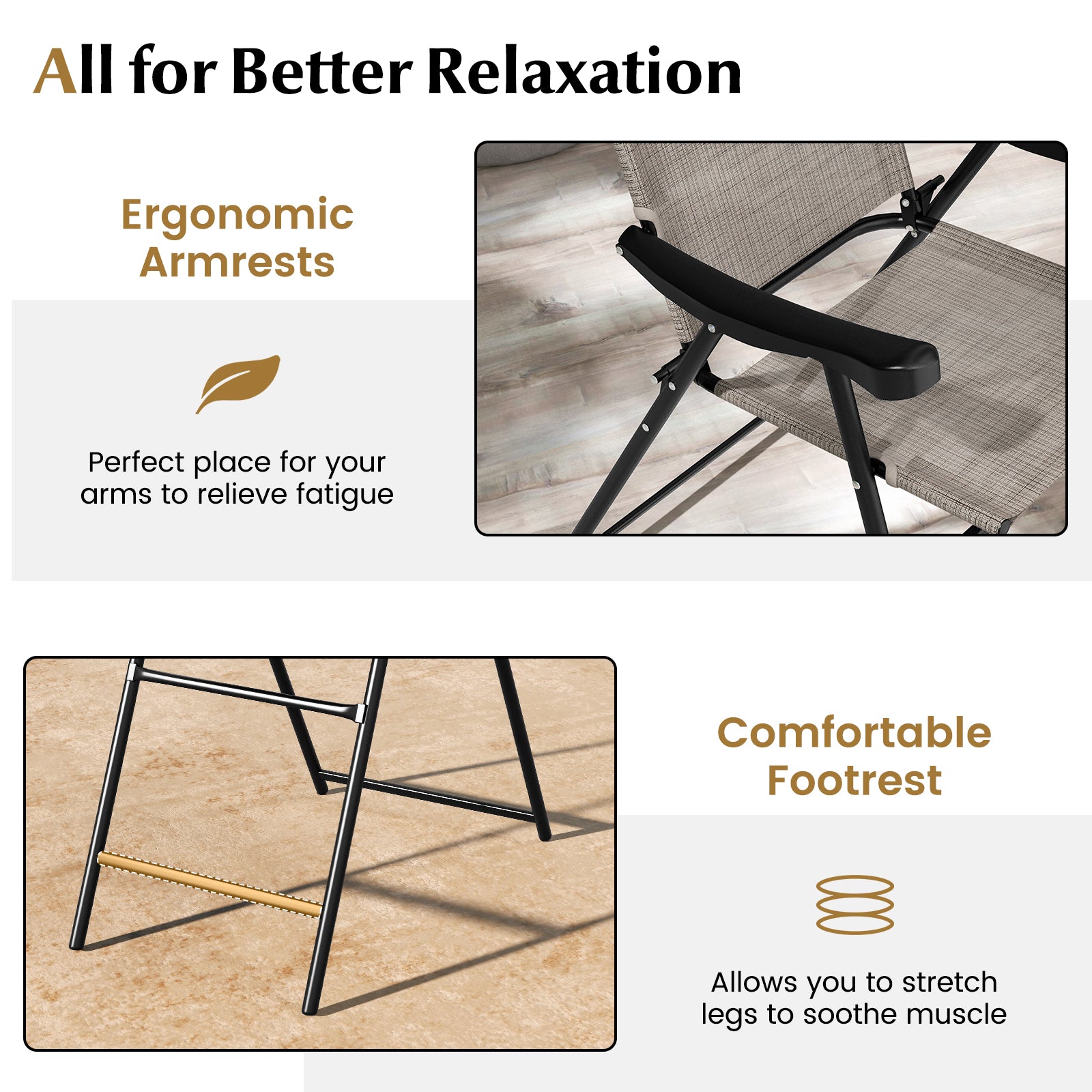 Patio Folding Bar Stool Set, Metal Frame With Footrest, Coffee Patio Bar Furniture at Gallery Canada