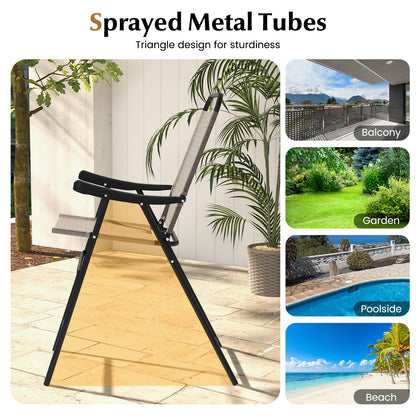 Patio Folding Bar Stool Set, Metal Frame With Footrest, Coffee Patio Bar Furniture at Gallery Canada