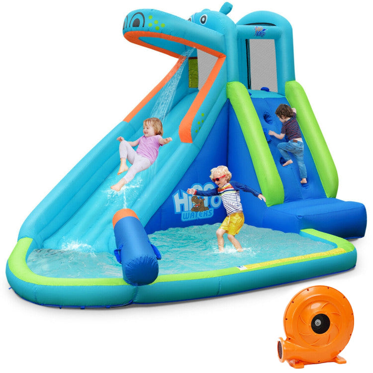 Inflatable Water Slide Bounce House, 740W Blower, Blue Bounce House at Gallery Canada