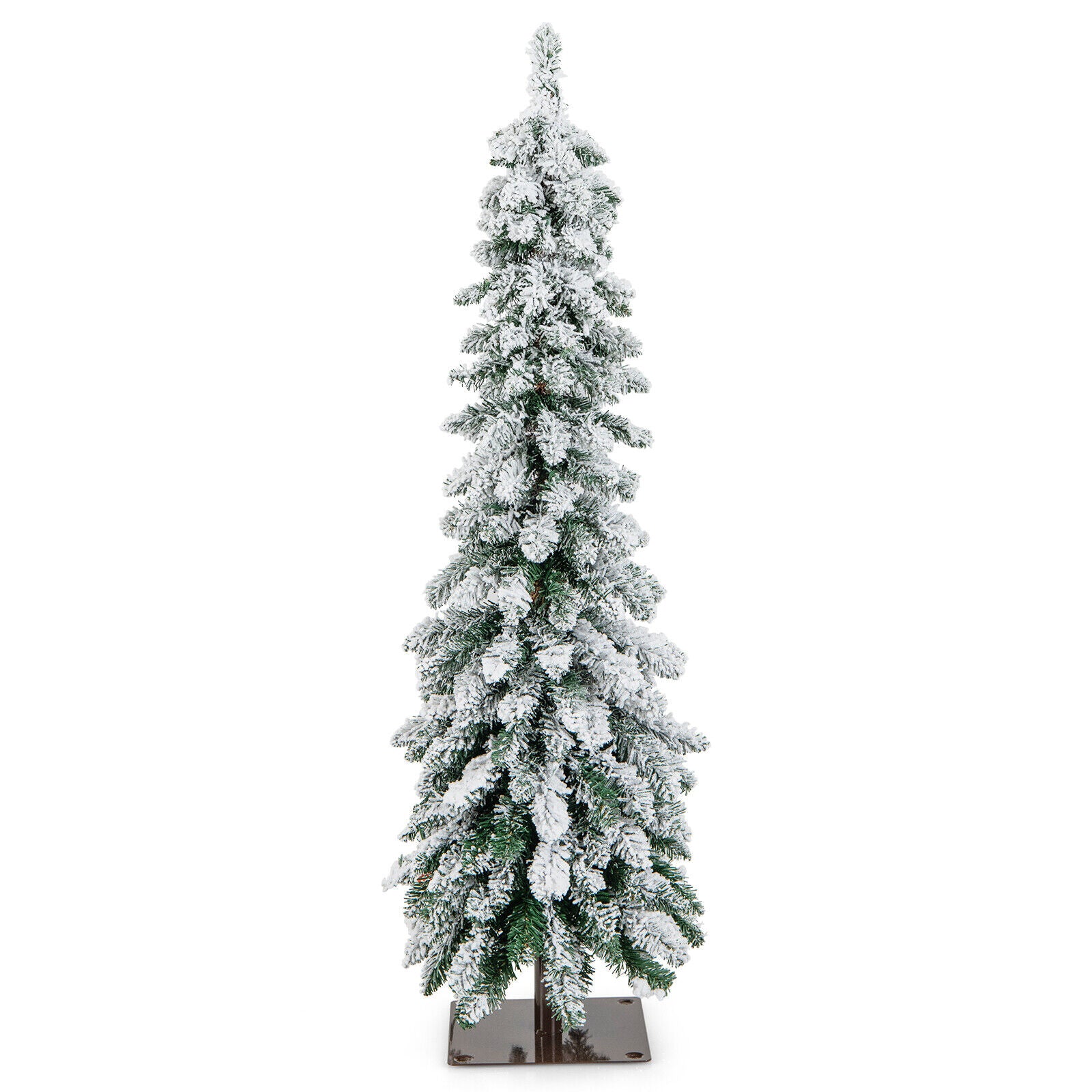 4 Feet Pre-Lit Snow-Flocked Slim Pencil Christmas Tree, White Christmas Tree at Gallery Canada