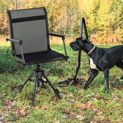 Folding Swivel Patio Chair, 4 Adjustable Leg, Black Camping Furniture at Gallery Canada