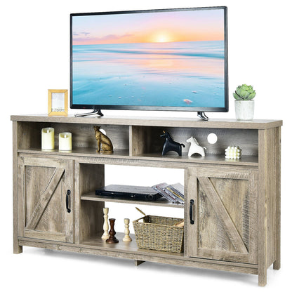 59 Inch TV Stand, Barn Door Cabinet, 65 Inch, Natural Entertainment Centers & TV Stands at Gallery Canada