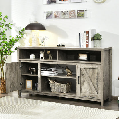 59 Inch TV Stand, Barn Door Cabinet, 65 Inch, Natural Entertainment Centers & TV Stands at Gallery Canada