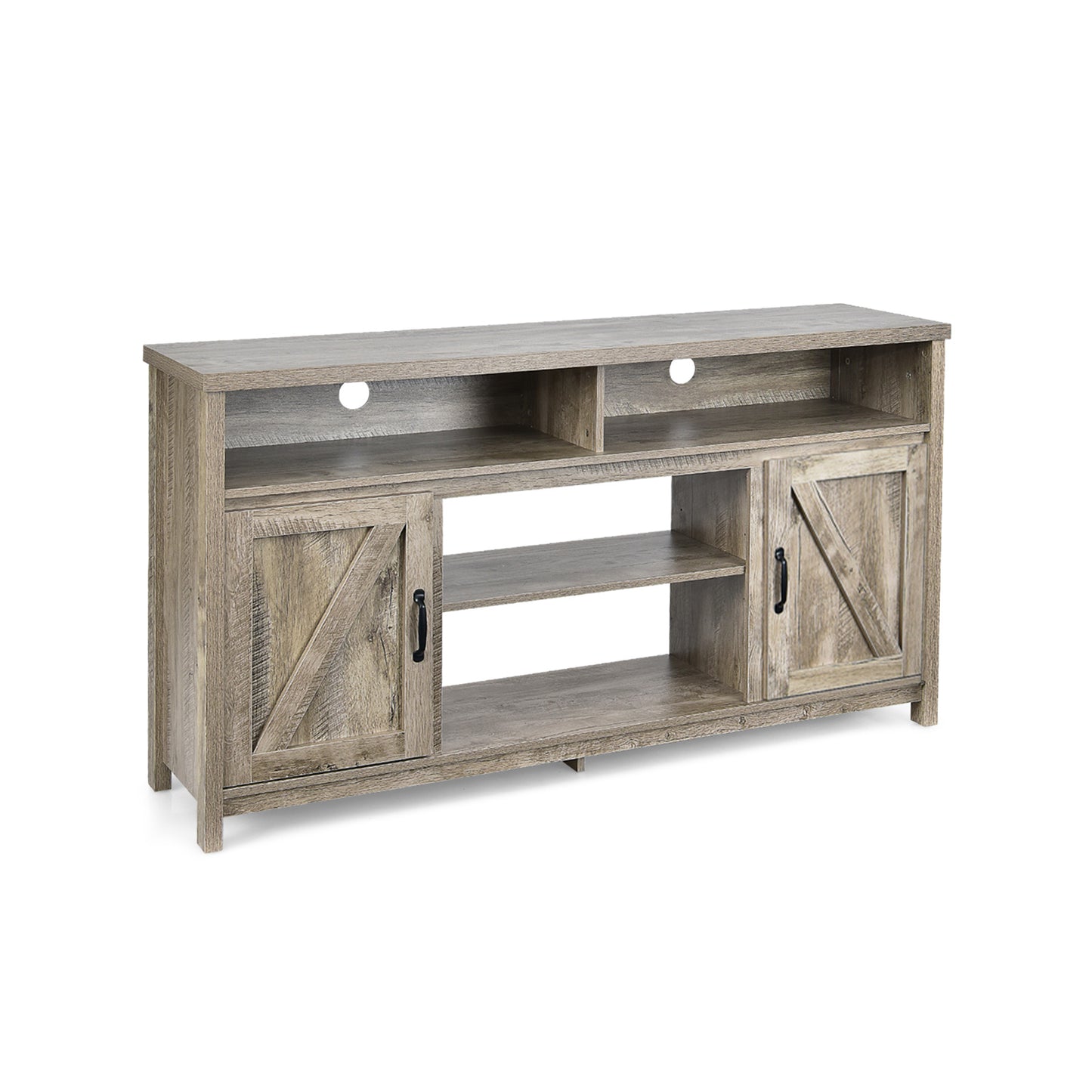 59 Inch TV Stand, Barn Door Cabinet, 65 Inch, Natural Entertainment Centers & TV Stands at Gallery Canada