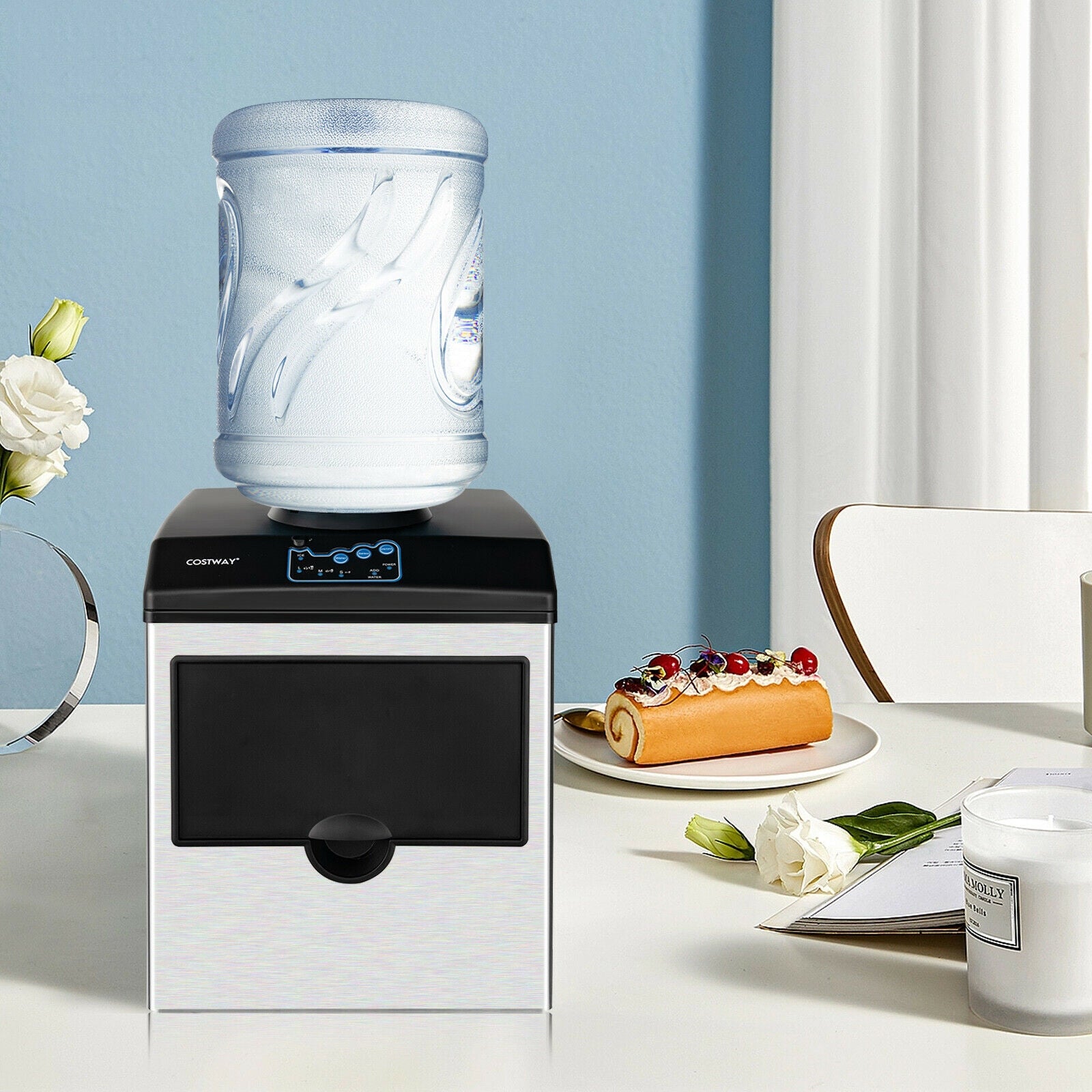 Stainless Steel Countertop Ice Maker, Water Dispenser, Gray, Black Ice Makers at Gallery Canada