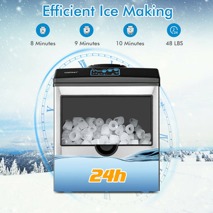 Stainless Steel Countertop Ice Maker, Water Dispenser, Gray, Black Ice Makers at Gallery Canada