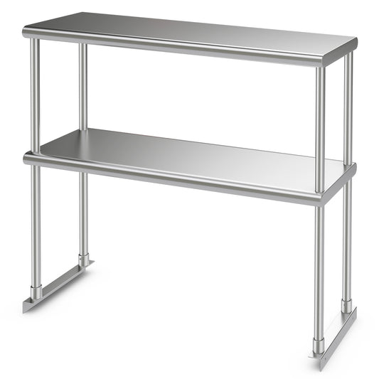 Stainless Steel Overshelf with Adjustable Lower Shelf for Restaurant Kitchen, Silver Kitchen Tools Silver at Gallery Canada