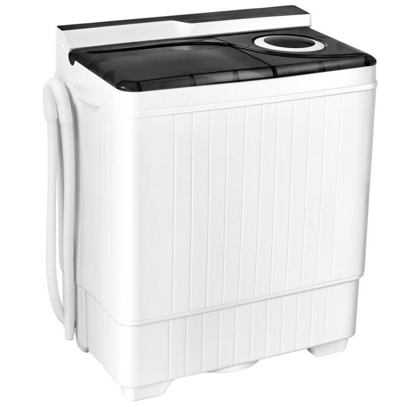 26 Pound Portable Semi-Automatic Washing Machine, Gray Washing Machines Gray at Gallery Canada