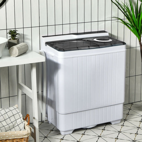 26 Pound Portable Semi-Automatic Washing Machine, Gray