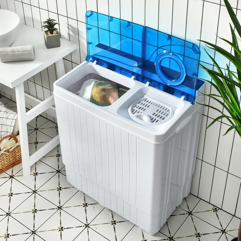 26 Pound Portable Semi-Automatic Washing Machine, Blue Washing Machines at Gallery Canada