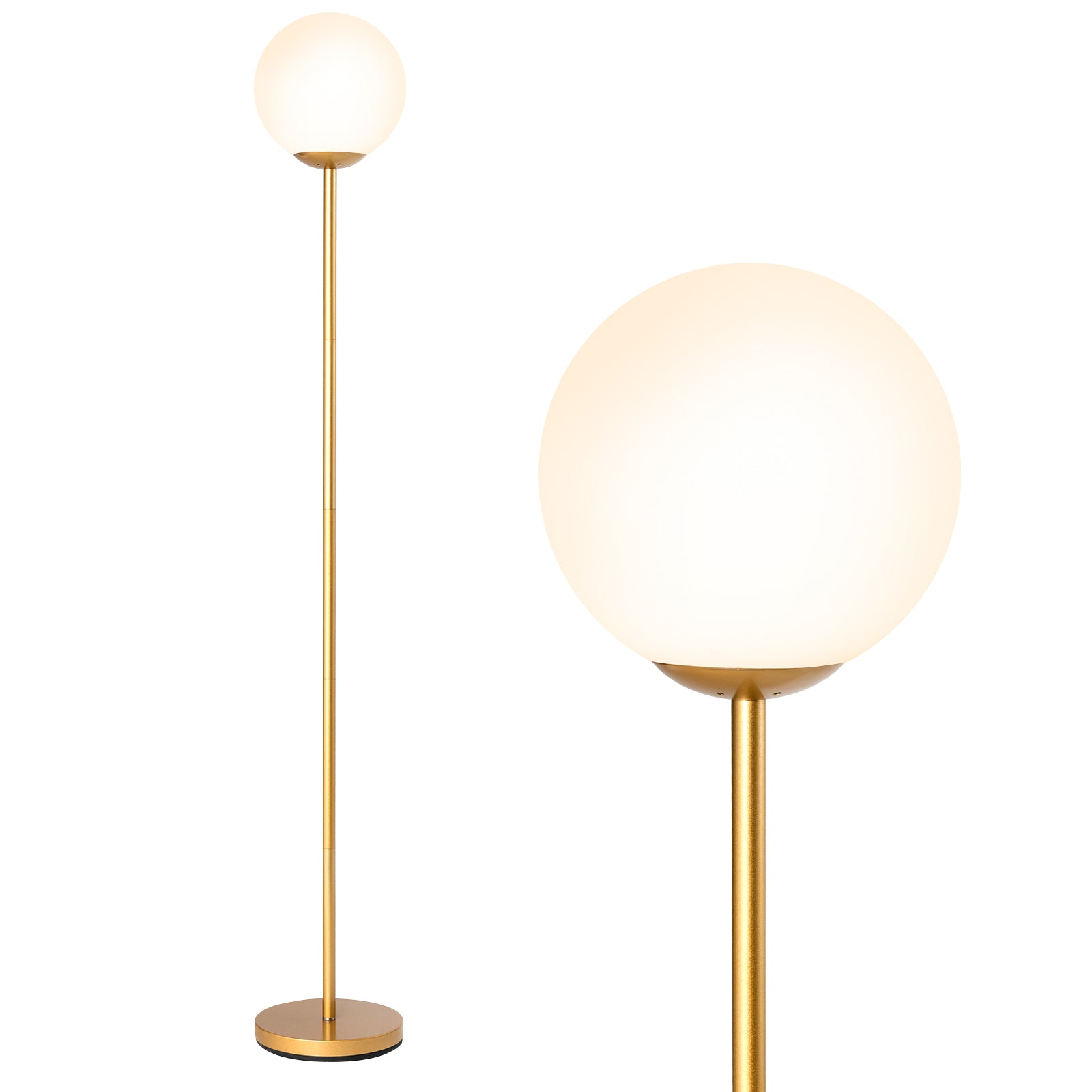 Glass Globe LED Floor Lamp, Golden Table & Floor Lamps at Gallery Canada