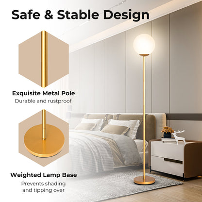 Glass Globe LED Floor Lamp, Golden Table & Floor Lamps at Gallery Canada