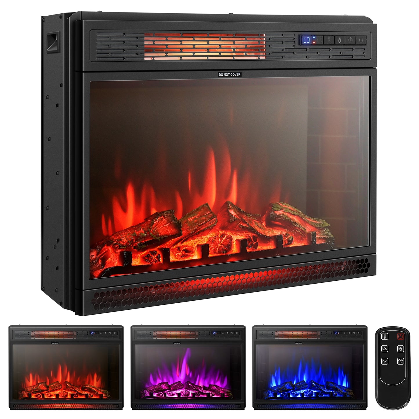 25 Inches Recessed Electric Heater, Black Fireplaces at Gallery Canada