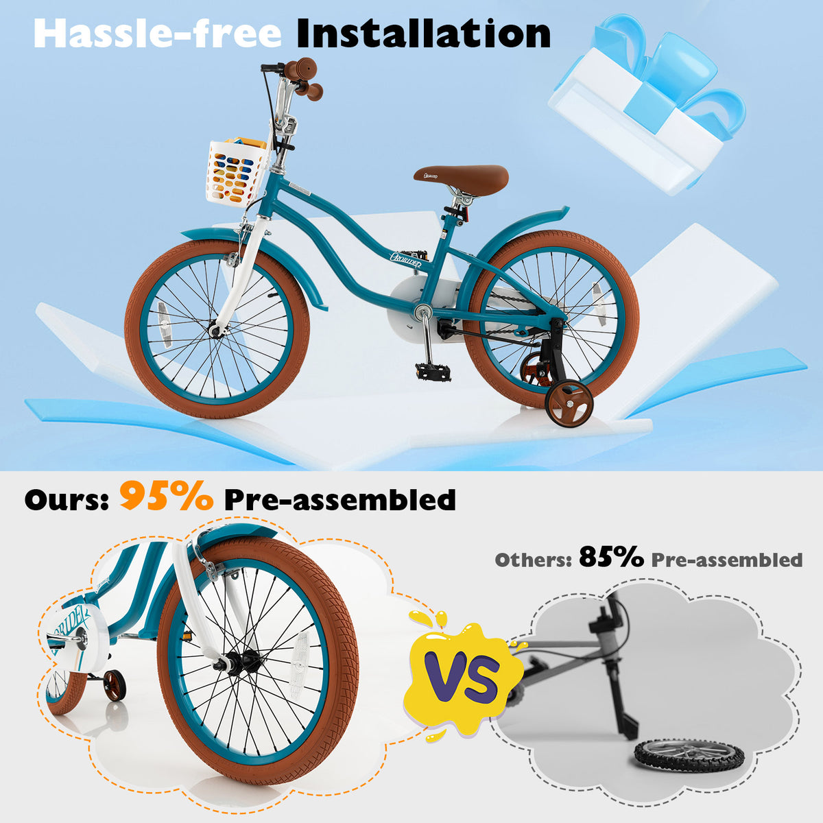Children Bicycle With Front Handbrake, Rear Coaster Brake, Turquoise Kids Bike at Gallery Canada