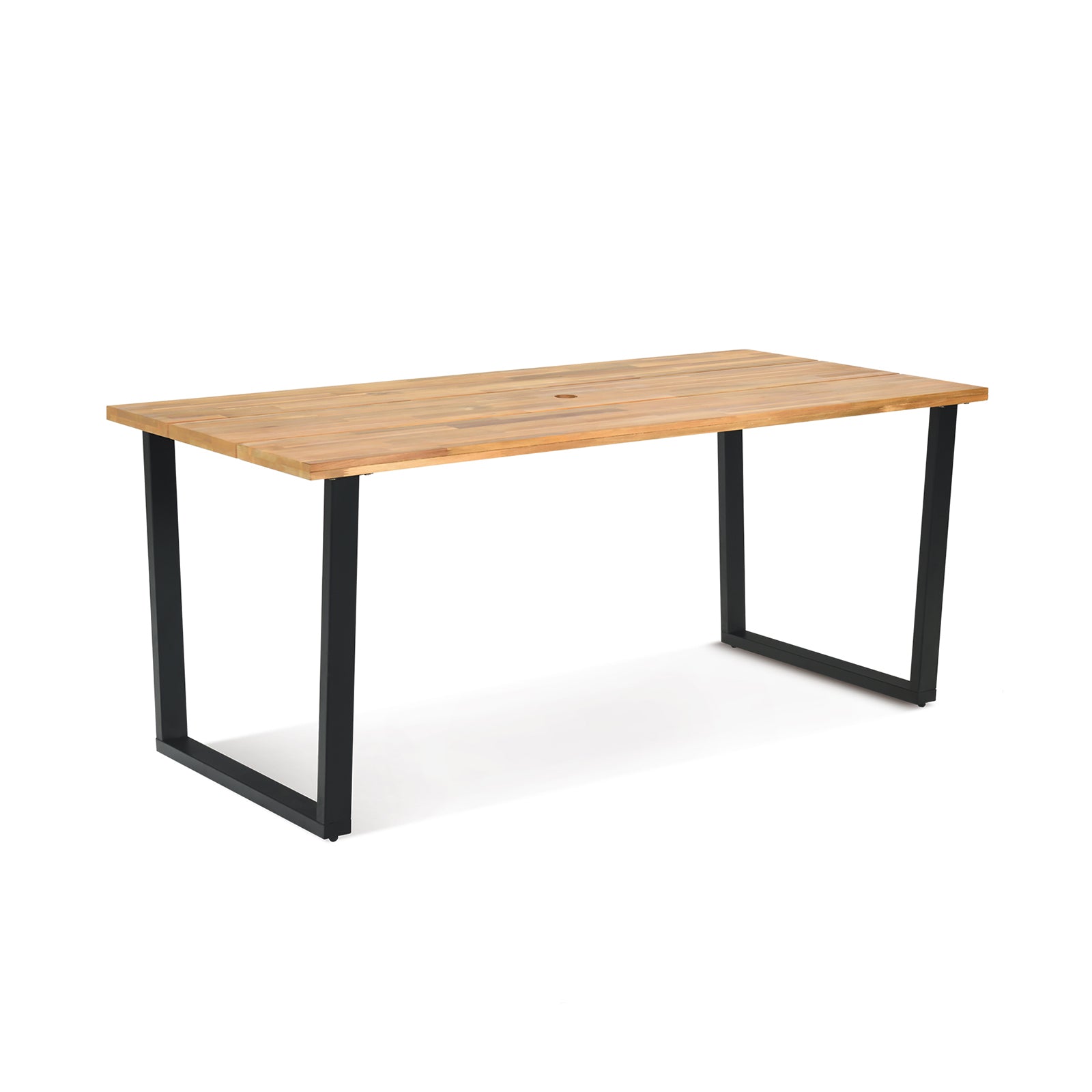 6-Person Acacia Wood Outdoor Dining Table, 2 Inch Umbrella Hole, Natural Patio Dining Tables at Gallery Canada