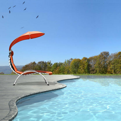 Patio Hanging Swing Hammock Chaise Lounger Chair, Orange Outdoor Chaise Lounges at Gallery Canada