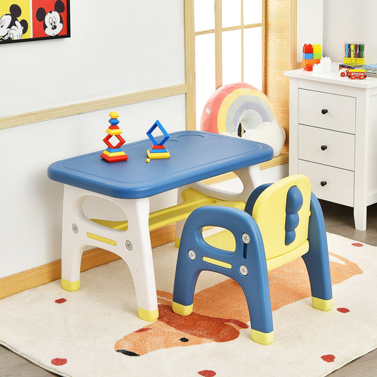 Kids Activity Table And Chair Set With Montessori Toys, Blue Kids Table & Chair Sets Blue at Gallery Canada