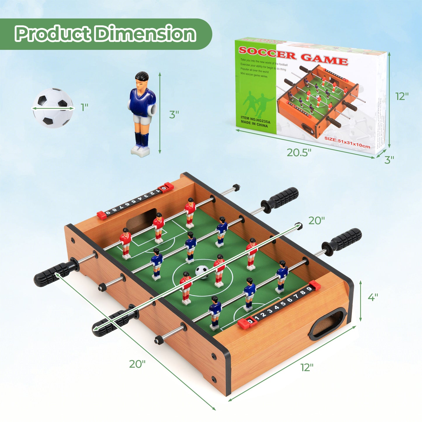 20 Inch Indoor Competition Soccer Table, Brown Game Room at Gallery Canada