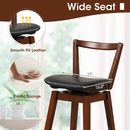 Swivel Upholstered PU Leather Stool, 30.5 inches, Brown Bar Stools at Gallery Canada
