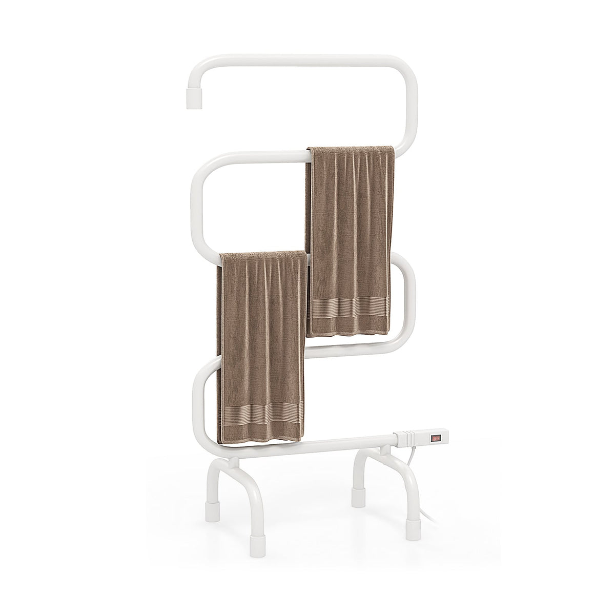 100W Electric Towel Warmer Drying Rack, White Towel Racks White at Gallery Canada