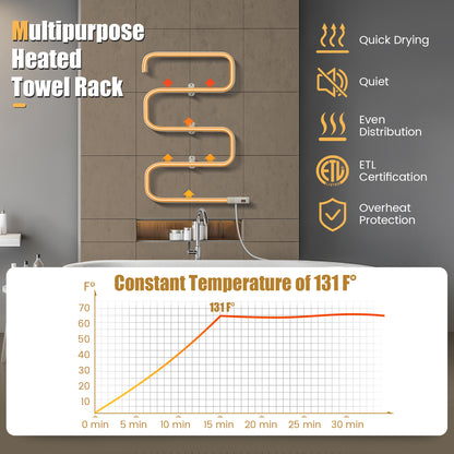 100W Electric Towel Warmer Drying Rack, White Towel Racks at Gallery Canada