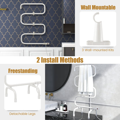 100W Electric Towel Warmer Drying Rack, White Towel Racks at Gallery Canada