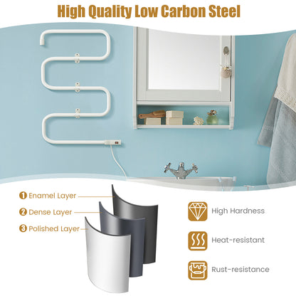 100W Electric Towel Warmer Drying Rack, White Towel Racks at Gallery Canada