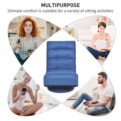 5-Position Folding Floor Gaming Chair, Navy Floor Chairs at Gallery Canada