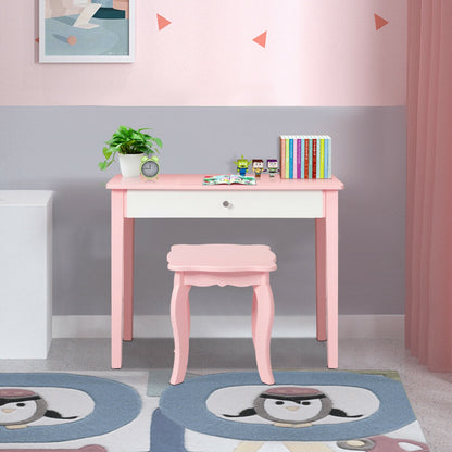 Kids Princess Makeup Dressing Table With Tri-Folding Mirror, Chair, Pink Kids Vanities at Gallery Canada