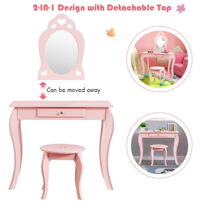 Kids Princess Makeup Dressing Play Table Set, Pink Makeup Vanities at Gallery Canada