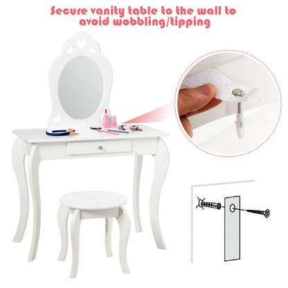 Kids Princess Makeup Dressing Play Table Set, White Makeup Vanities at Gallery Canada