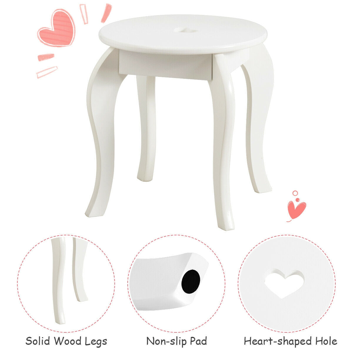 Kids Princess Makeup Dressing Play Table Set, White Makeup Vanities at Gallery Canada