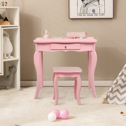 Kids Makeup Vanity Table With Stool, Pink Kids Vanities at Gallery Canada
