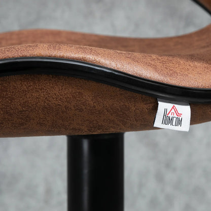 Vintage Set of 2 Adjustable Bar Stools, Swivel Seat, Brown Bar Stools at Gallery Canada