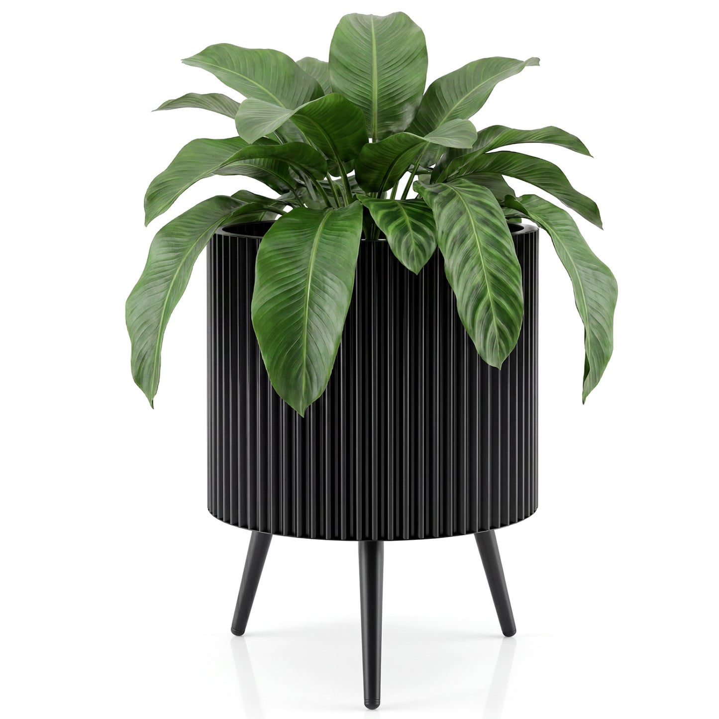 16.5 Inch Plant Pot With Stand, Tapered Legs For Garden Raised Garden Beds Black at Gallery Canada