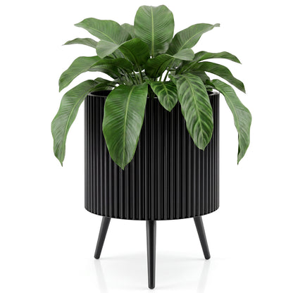 16.5 Inch Plant Pot With Stand, Tapered Legs For Garden Raised Garden Beds Black at Gallery Canada