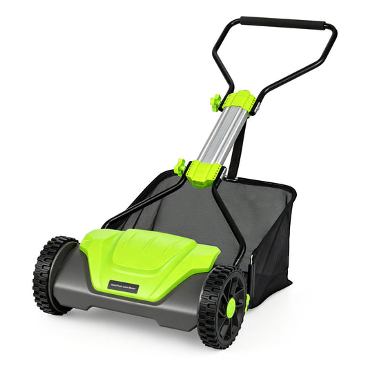 16" 5-Blade Push Reel Lawn Mower, 8 Gal Grass Catcher, Green Lawn Care Tools Green at Gallery Canada
