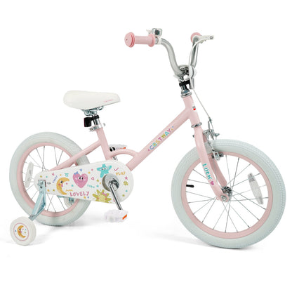 16 Inch Kids Bike Adjustable for 3-8 Years Old Children Pink - Stars & Moon, Pink Kids Bike at Gallery Canada
