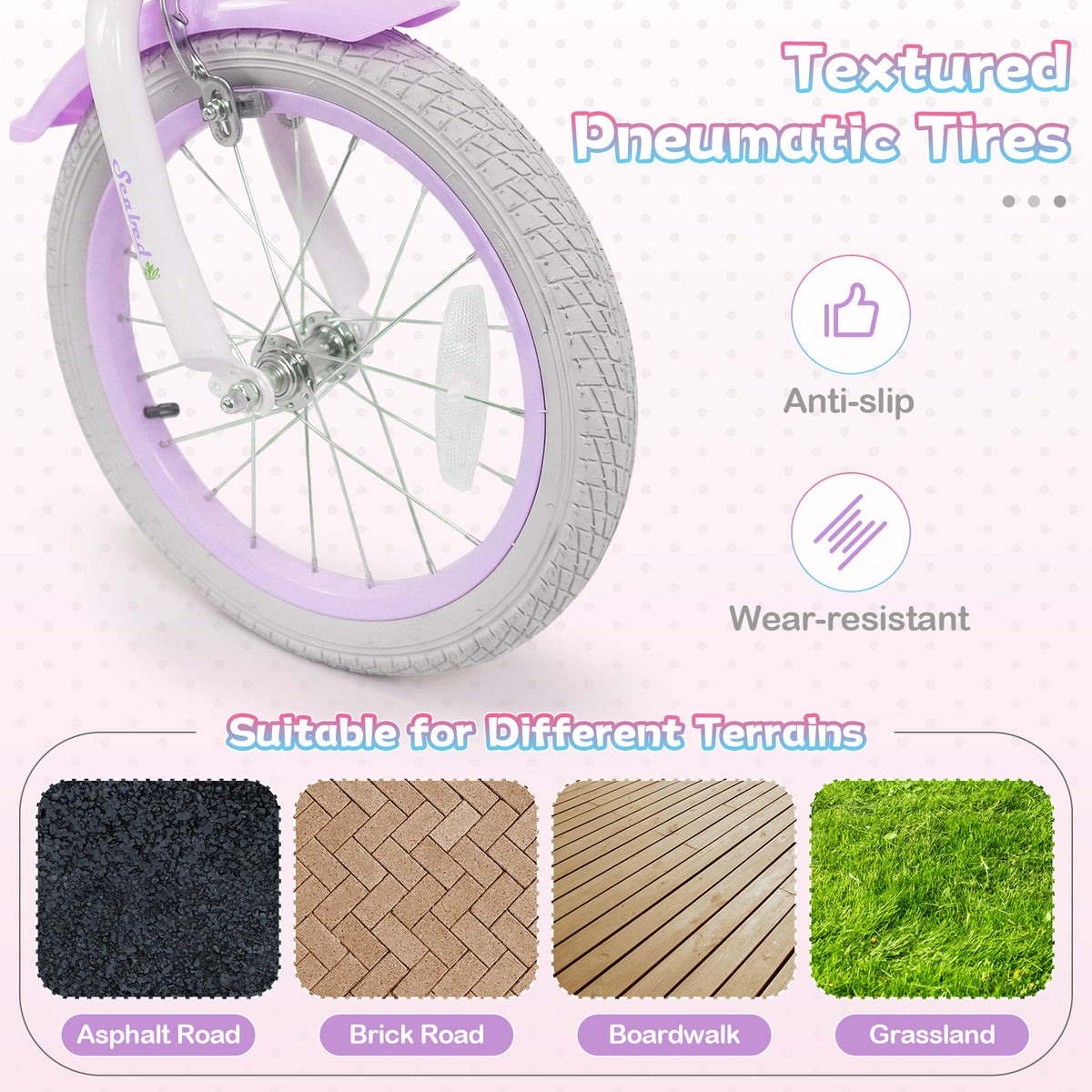 16 Inch Kids Bike, Adjustable, Princess of the Sea Theme, Purple Kids Bike at Gallery Canada