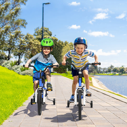 16 Inch Kids Bike, Removable Training Wheels, Navy Kids Bike Navy at Gallery Canada