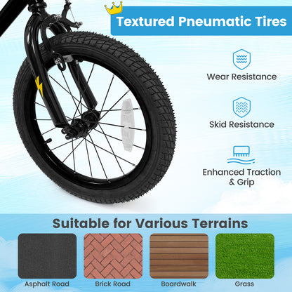 16 Inch Kids Bike with Training Wheels for Ages 4-7 Years Old Black- Street Art Time, Black Kids Bike at Gallery Canada