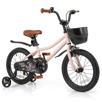 16-Inch Kids Bike With Basket, Adjustable Handlebar, For 4-7 Years, Pink Kids Bike Pink at Gallery Canada
