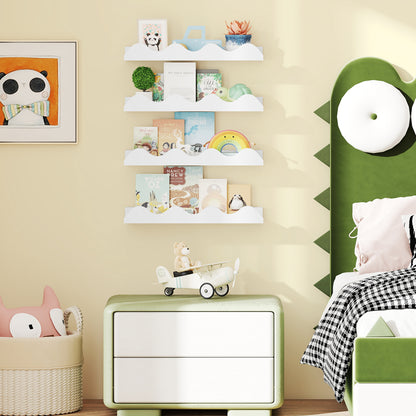 16 Inch Kids Bookshelf Set of 4 Floating Nursery Book Shelves for Decoration Book Toy Storage, White Bookcases at Gallery Canada