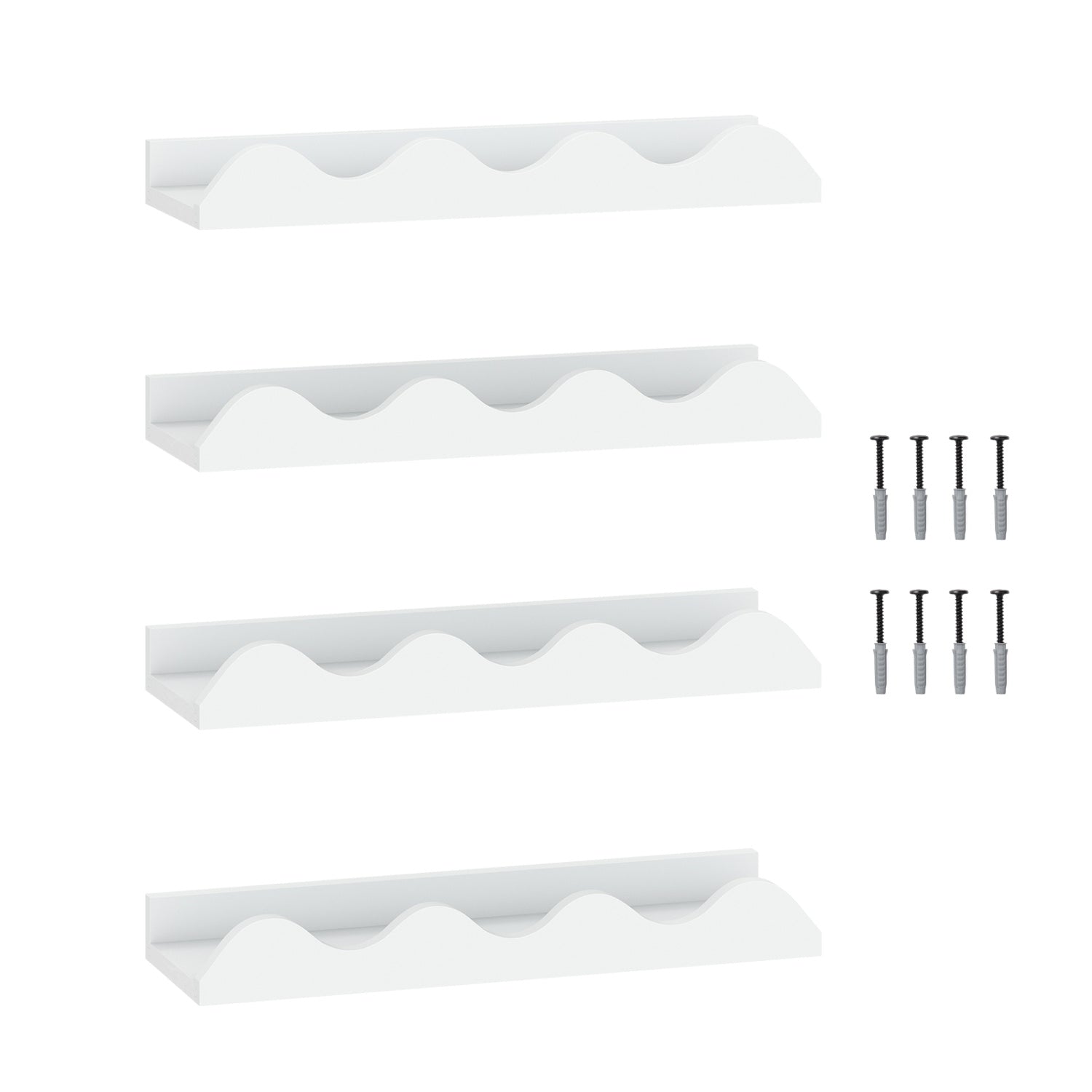 16 Inch Kids Bookshelf Set of 4 Floating Nursery Book Shelves for Decoration Book Toy Storage, White Bookcases at Gallery Canada
