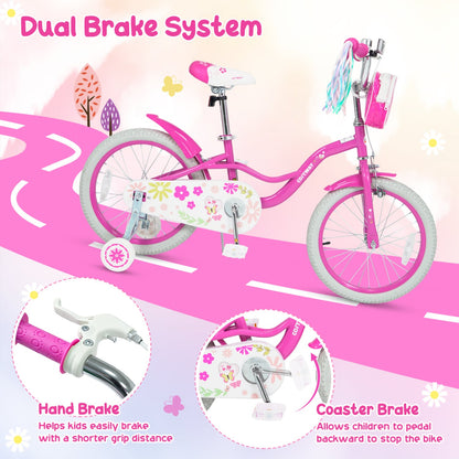 16-Inch Girls Bike, Front Bag & Streamers, Pink Kids Bike at Gallery Canada